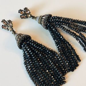 COPY - BaubleBar Black Antique Tinsel Drop Earrings